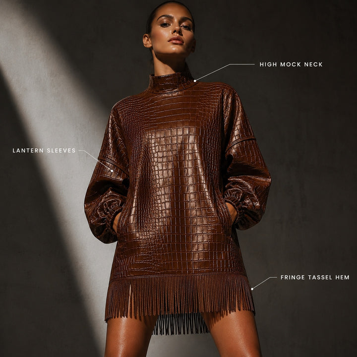 Coccodrillo Fringe-Hem Mini Dress — ce_metastatic_08