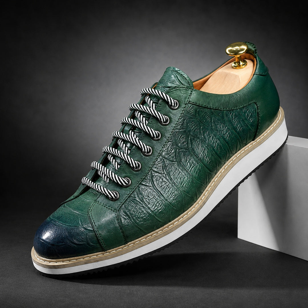 Coccodrino Croc-Embossed Leather Sneakers — ce_angle_01