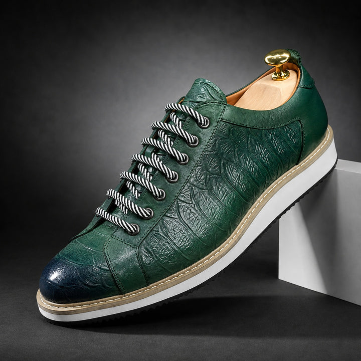 Coccodrino Croc-Embossed Leather Sneakers — ce_angle_01