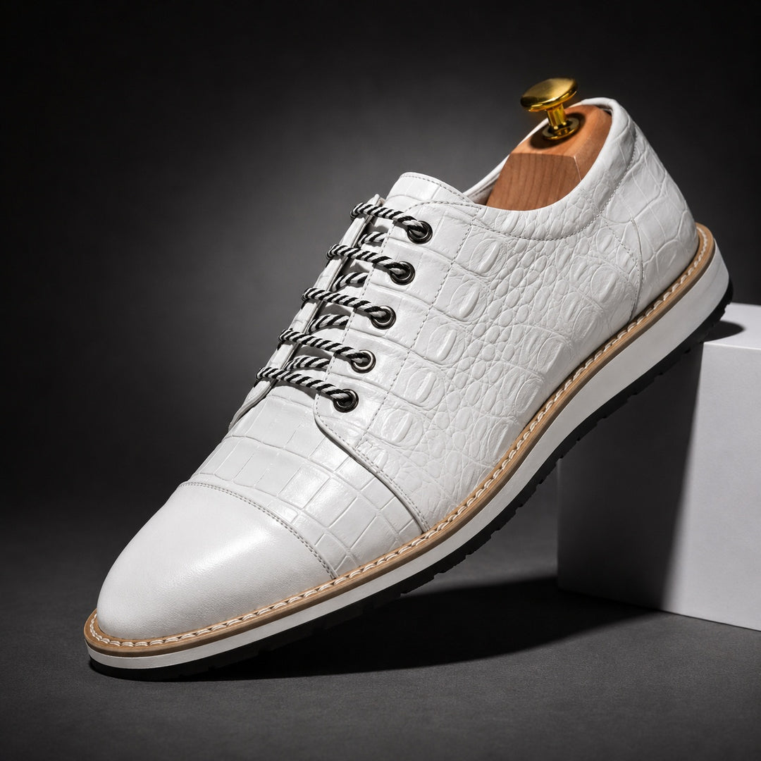 Coccodrino Croc-Embossed Leather Sneakers — ce_angle_01