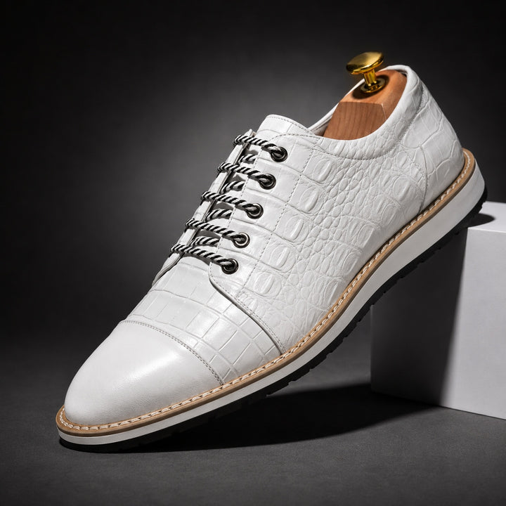 Coccodrino Croc-Embossed Leather Sneakers — ce_angle_01