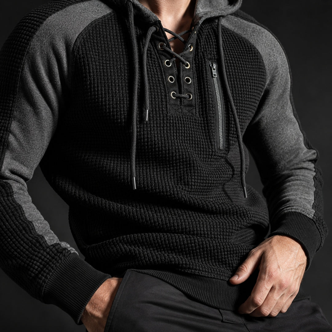 Corda Lace-Up Waffle Hoodie — ce_studio_01