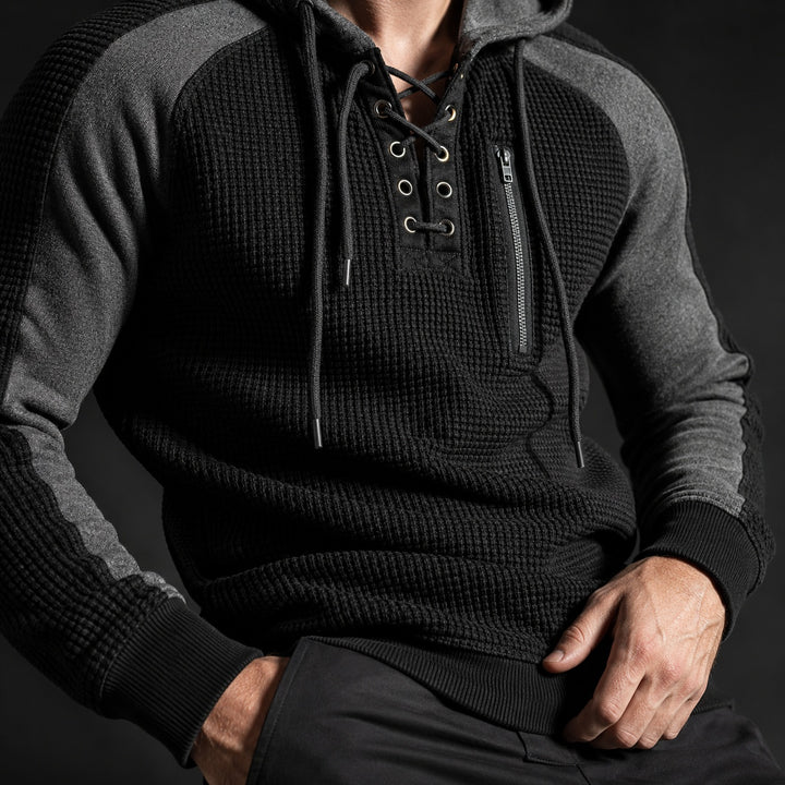 Corda Lace-Up Waffle Hoodie — ce_studio_01