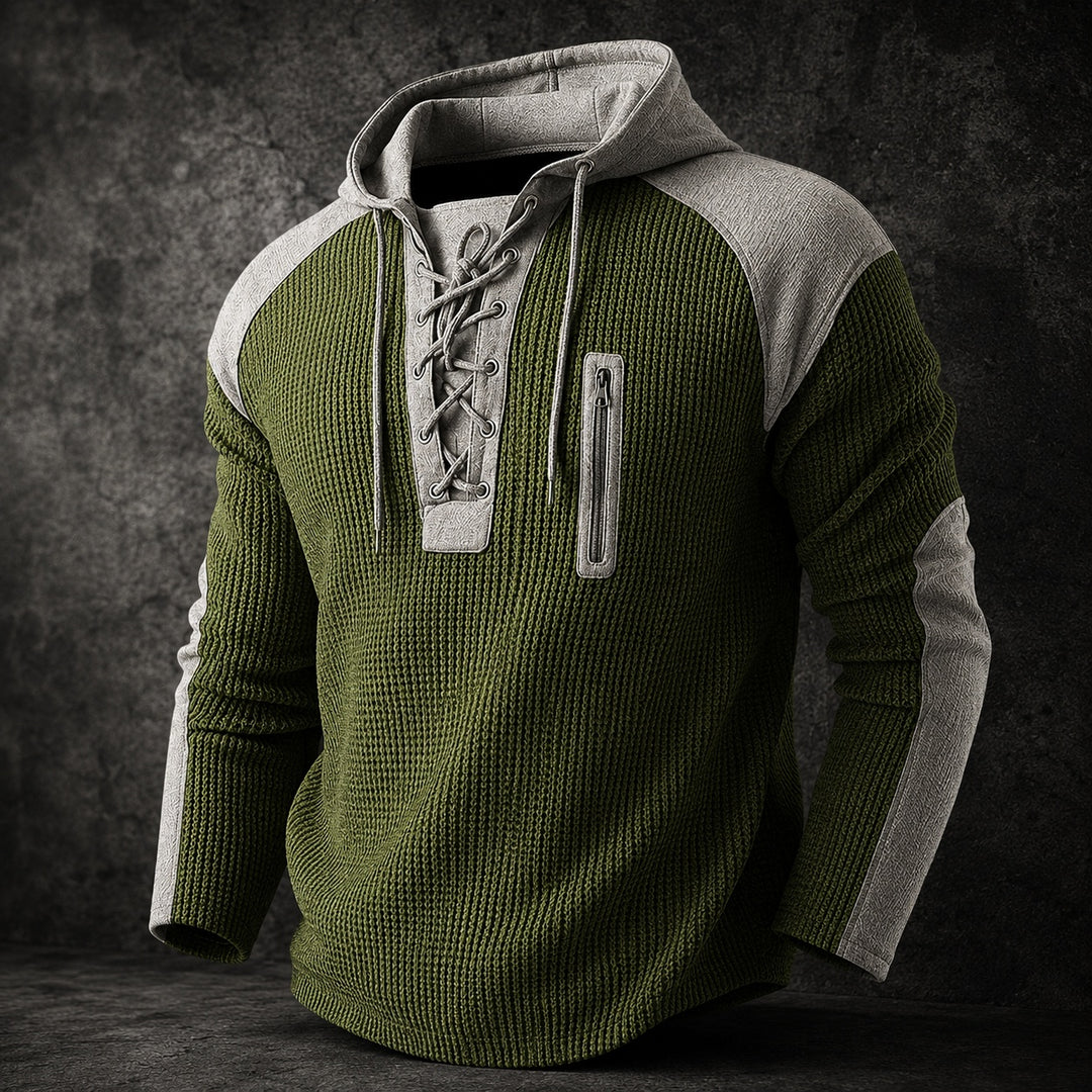 Corda Lace-Up Waffle Hoodie — ce_metastatic_04