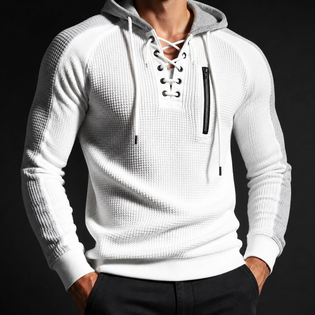 Corda Lace-Up Waffle Hoodie — ce_studio_01