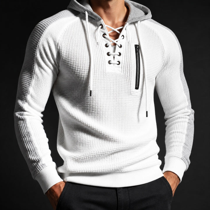 Corda Lace-Up Waffle Hoodie — ce_studio_01