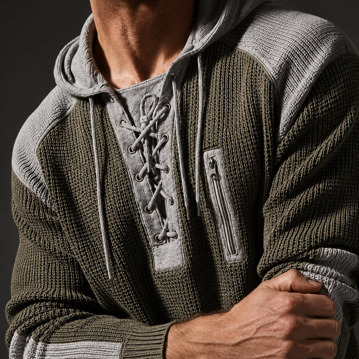 Corda Lace-Up Waffle Hoodie — ce_studio_01