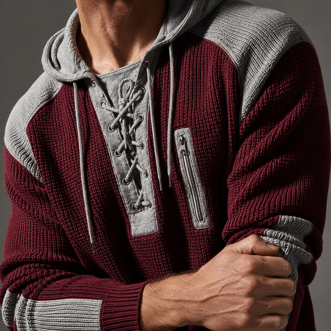 Corda Lace-Up Waffle Hoodie — ce_studio_01