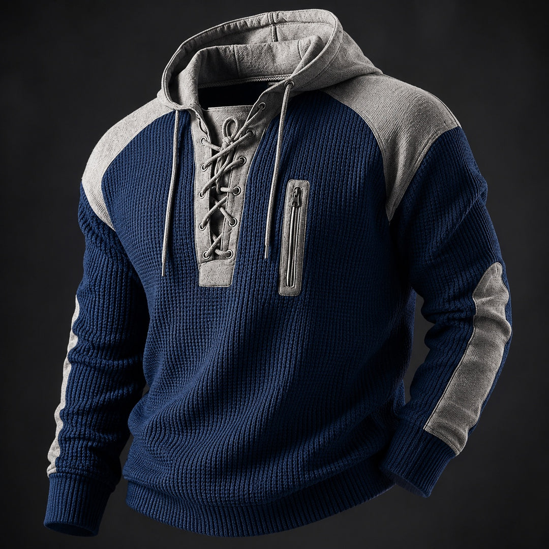 Corda Lace-Up Waffle Hoodie — ce_metastatic_06
