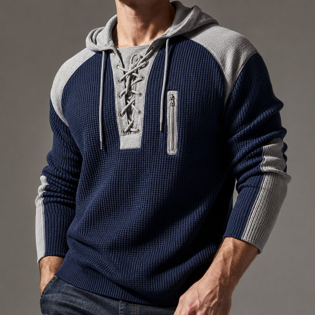 Corda Lace-Up Waffle Hoodie — ce_studio_01