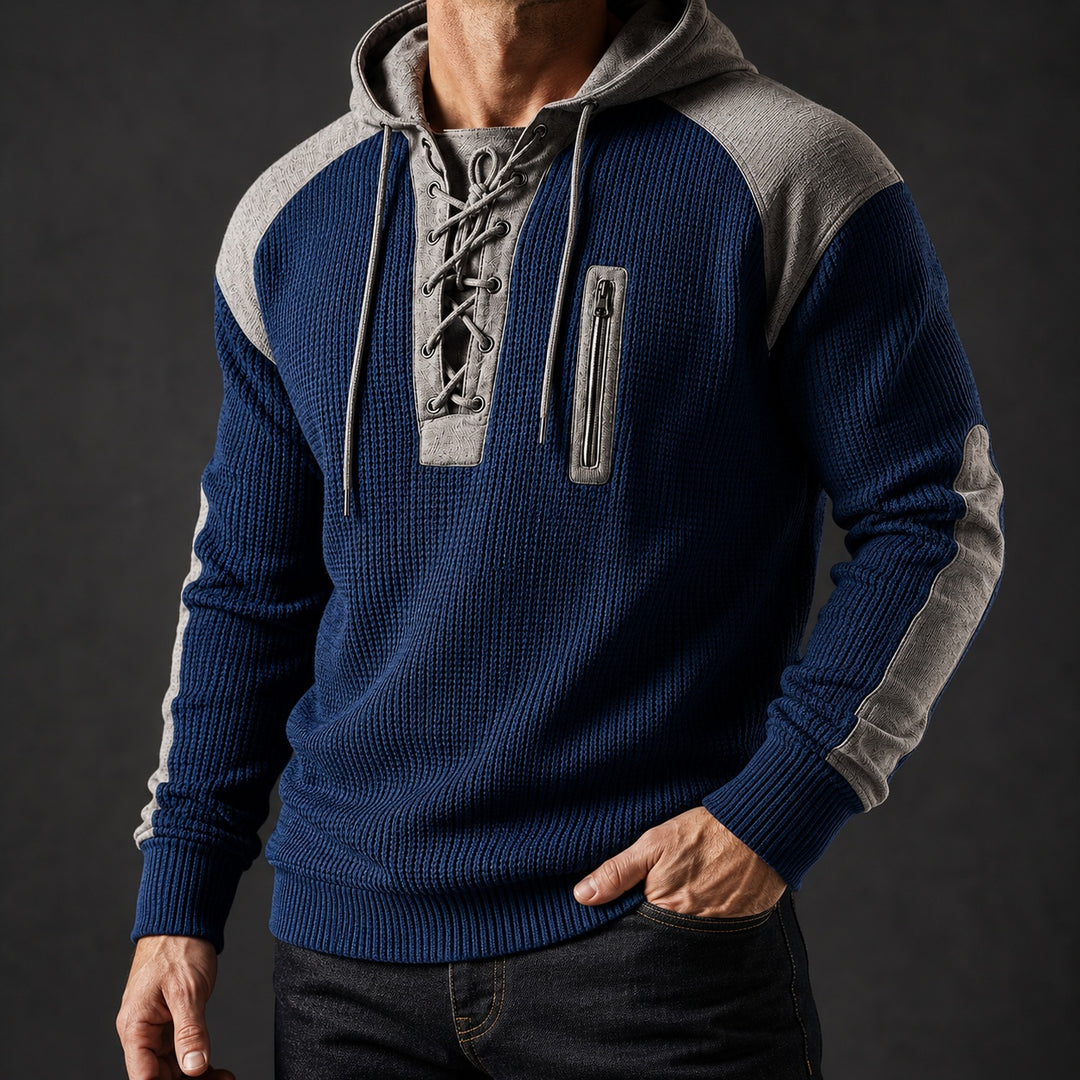 Corda Lace-Up Waffle Hoodie — ce_studio_01