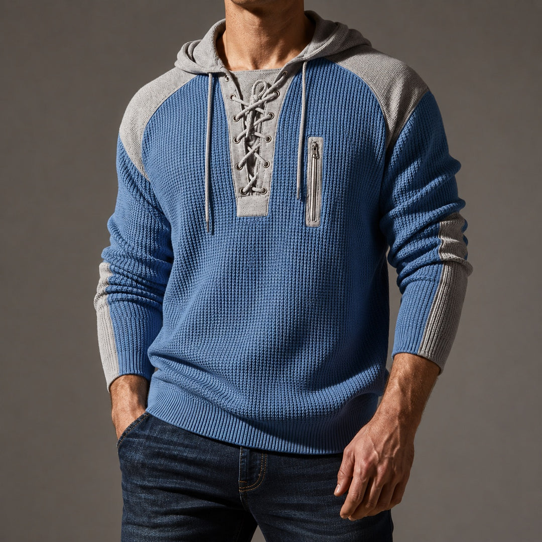 Corda Lace-Up Waffle Hoodie — ce_studio_01