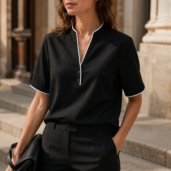 Cortina Contrast Trim Blouse — ce_aub_01