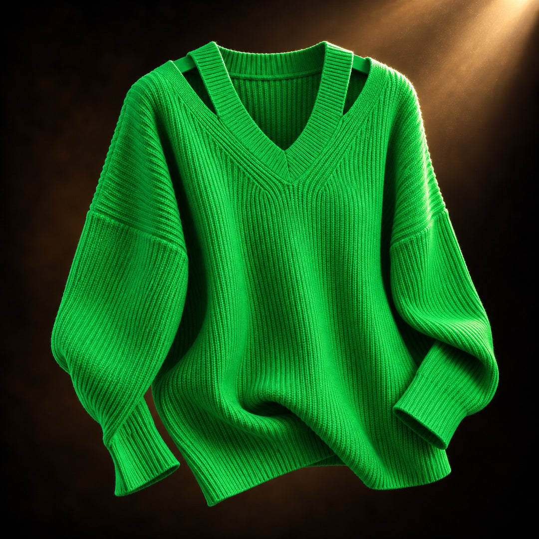 Cutaway Shoulder V-Neck Sweater — ce_soul_s3_01