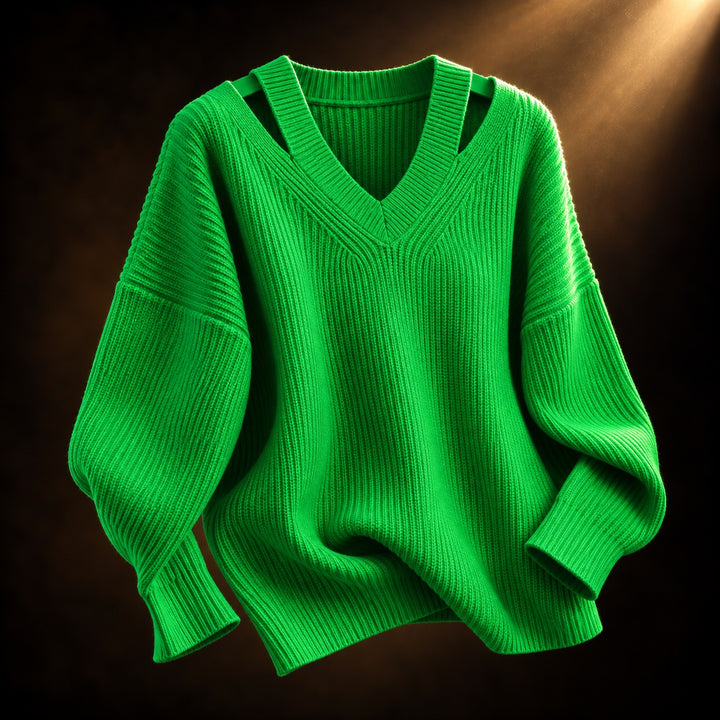 Cutaway Shoulder V-Neck Sweater — ce_soul_s3_01