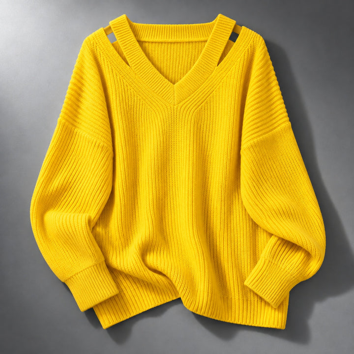 Cutaway Shoulder V-Neck Sweater — ce_soul_s1_01
