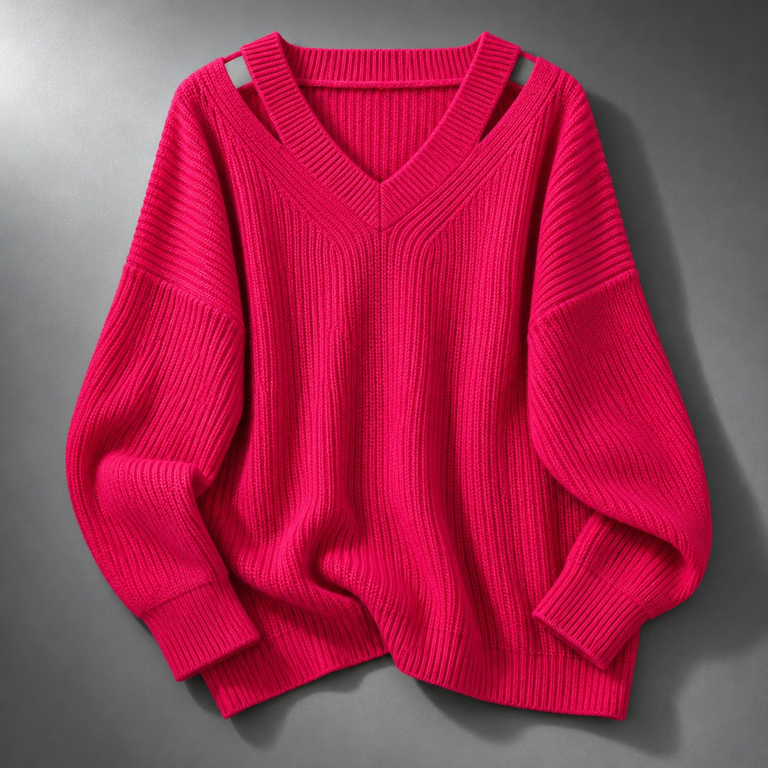 Cutaway Shoulder V-Neck Sweater — ce_soul_s1_01