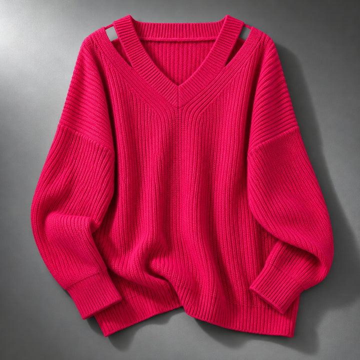 Cutaway Shoulder V-Neck Sweater — ce_soul_s1_01