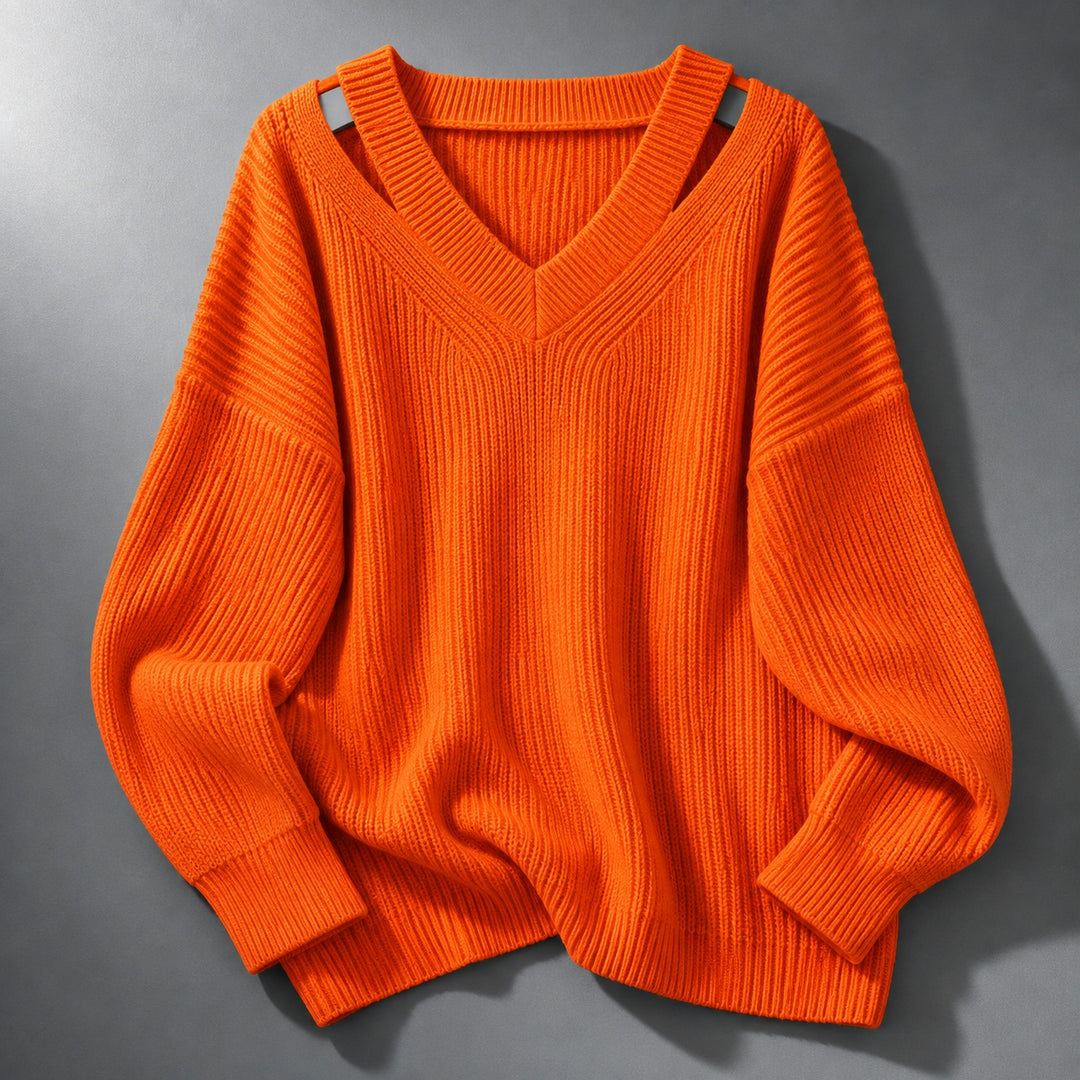 Cutaway Shoulder V-Neck Sweater — ce_soul_s1_01