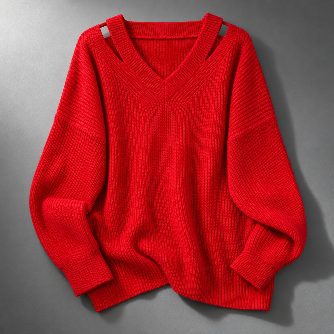 Cutaway Shoulder V-Neck Sweater — ce_soul_s1_01