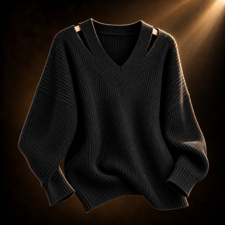 Cutaway Shoulder V-Neck Sweater — ce_soul_s3_01