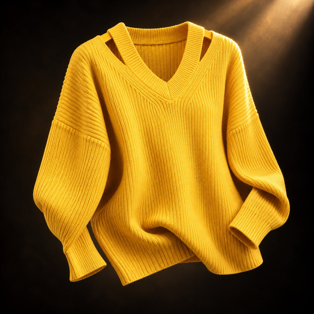 Cutaway Shoulder V-Neck Sweater — ce_soul_s3_01