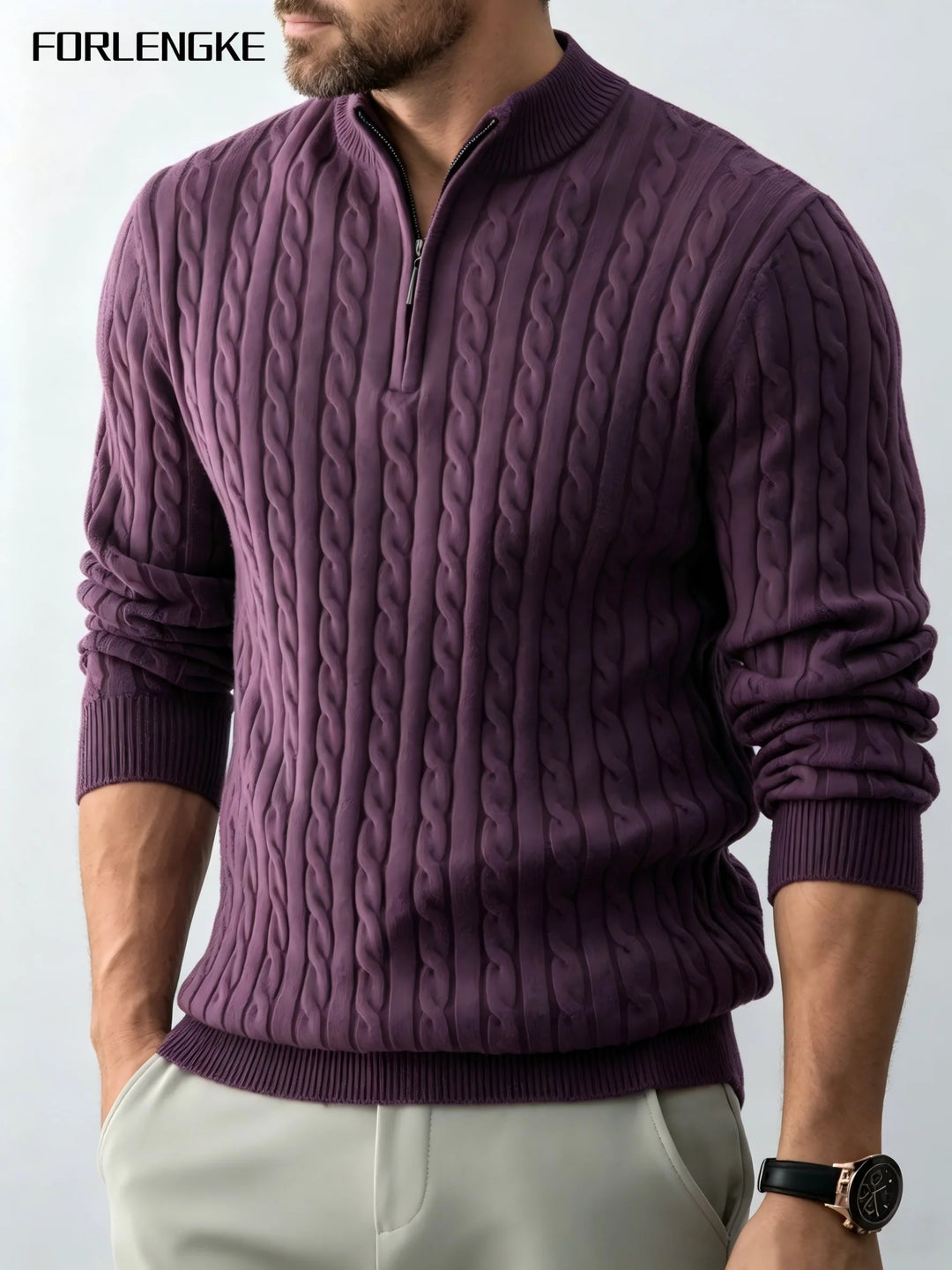 Braewick Cable Half-Zip Sweater
