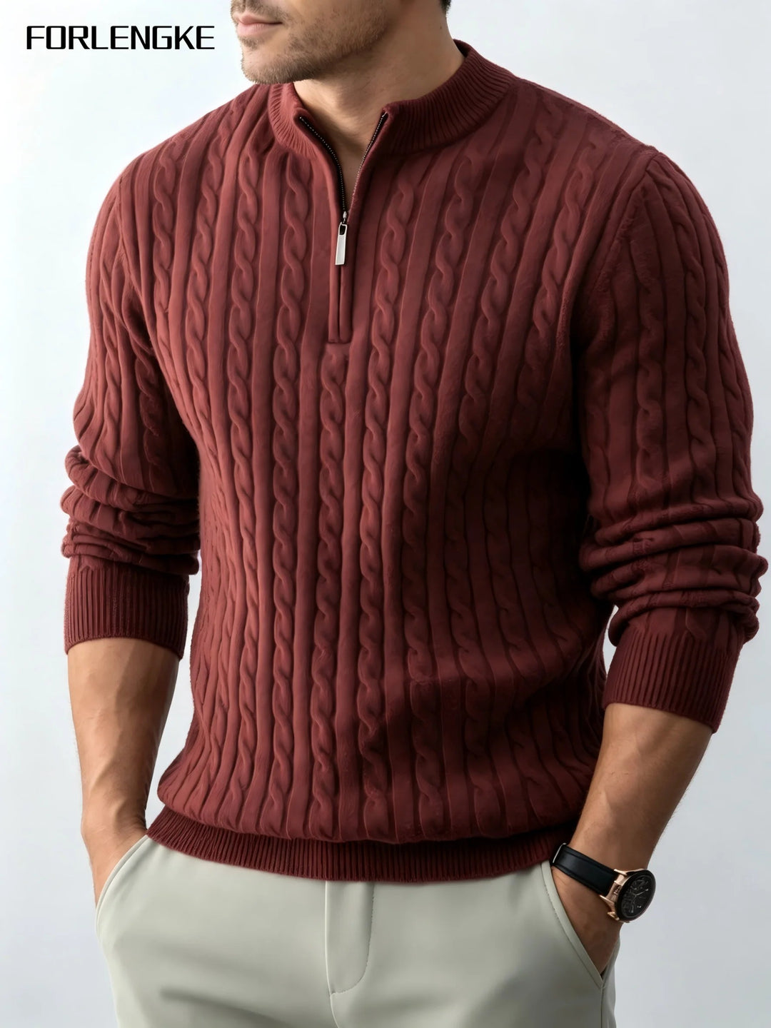 Braewick Cable Half-Zip Sweater