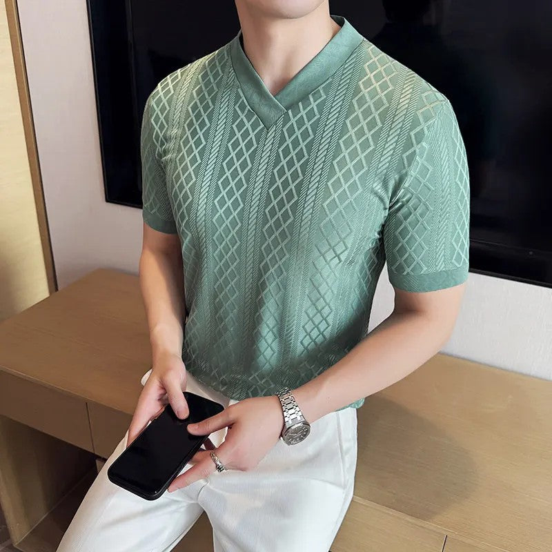 Lattice V-Neck Tee