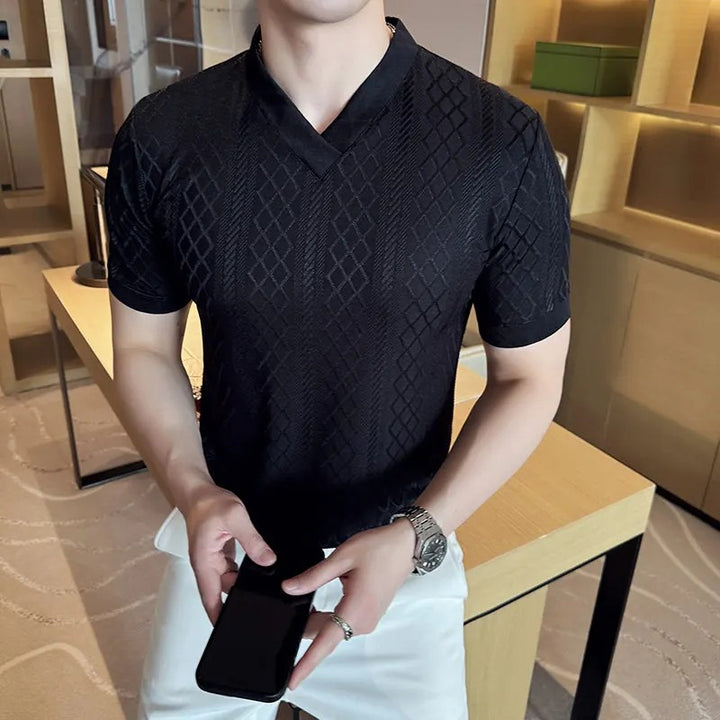Lattice V-Neck Tee