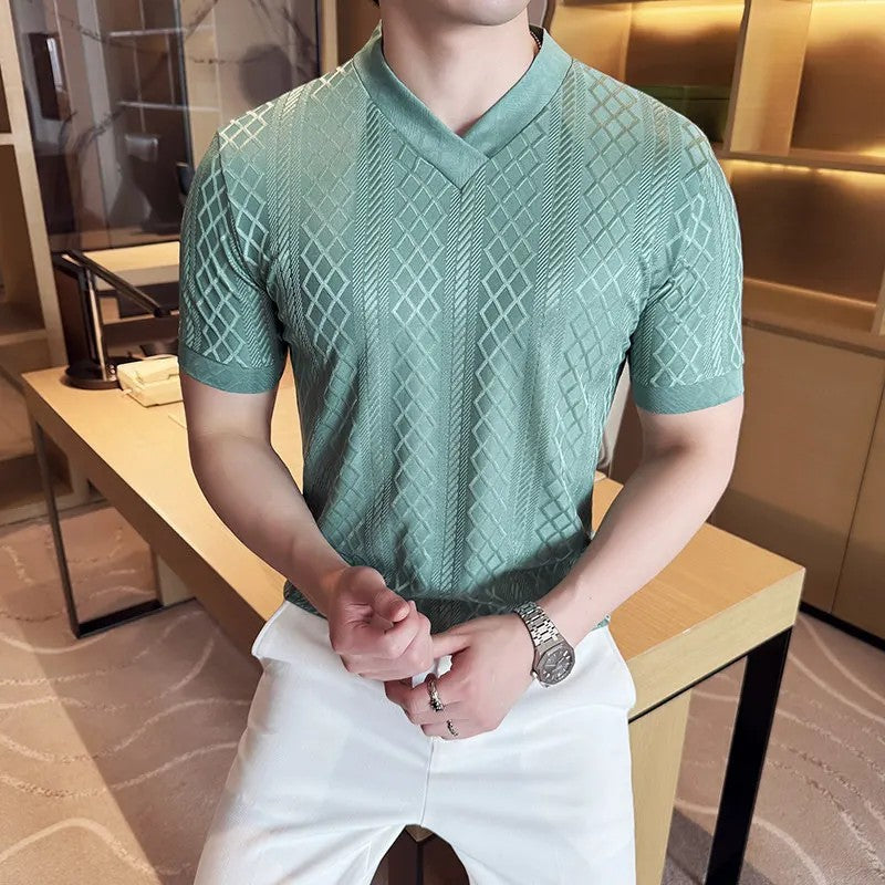 Lattice V-Neck Tee