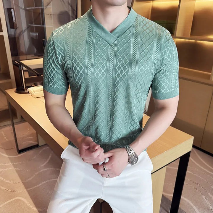 Lattice V-Neck Tee