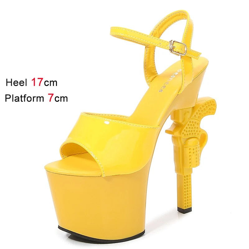 Pistola Sculpted-Heel Platform Sandals