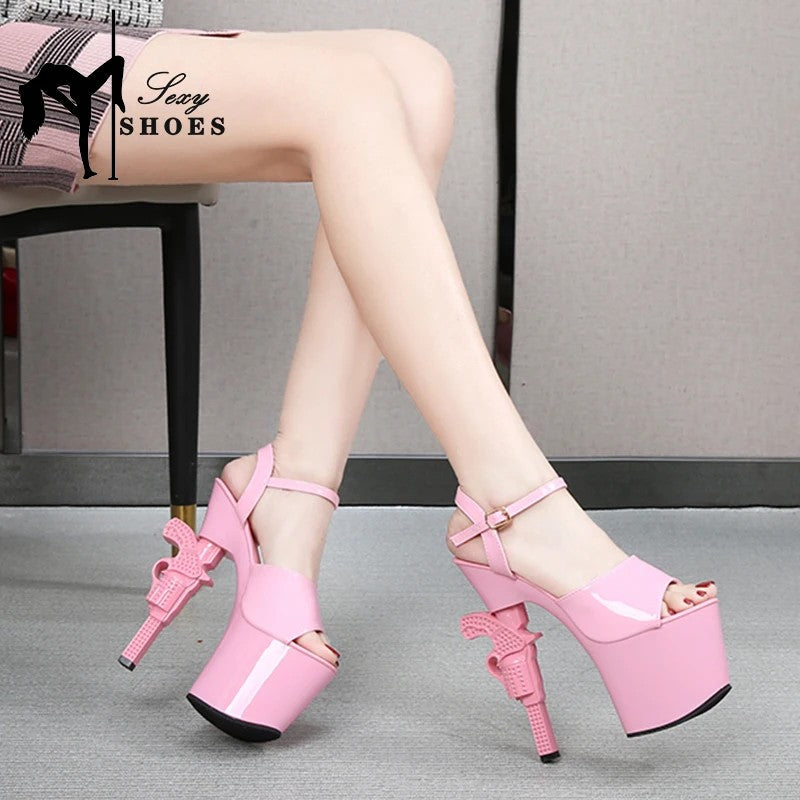 Pistola Sculpted-Heel Platform Sandals
