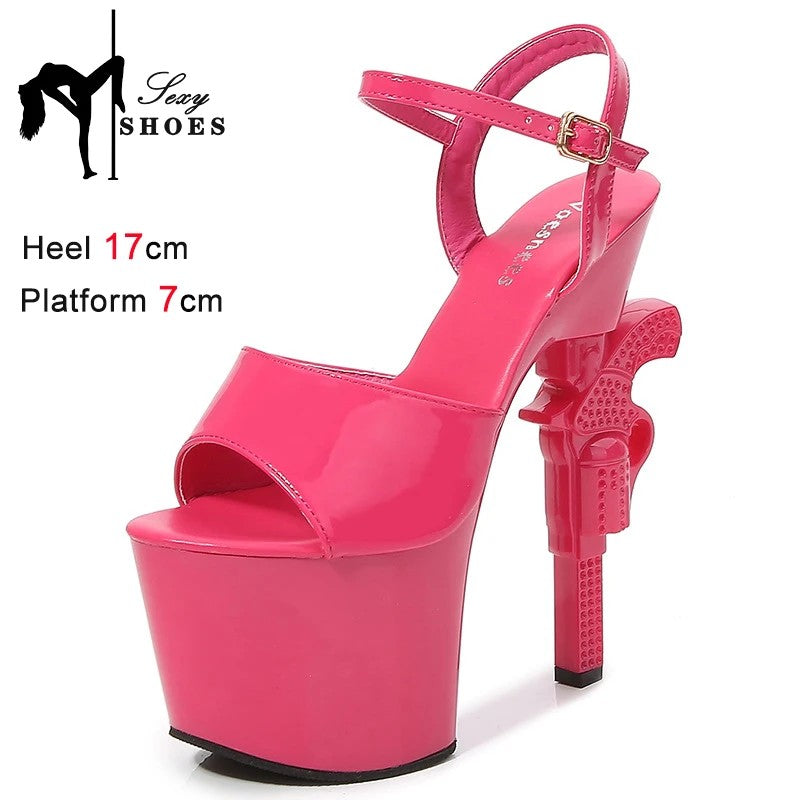 Pistola Sculpted-Heel Platform Sandals