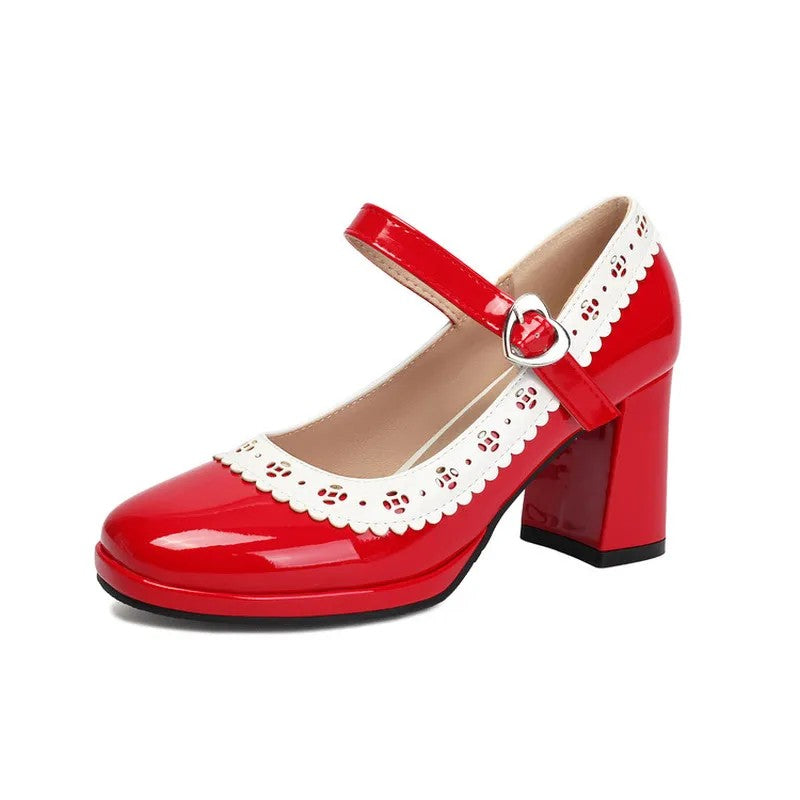 Serenella Scalloped Mary Janes
