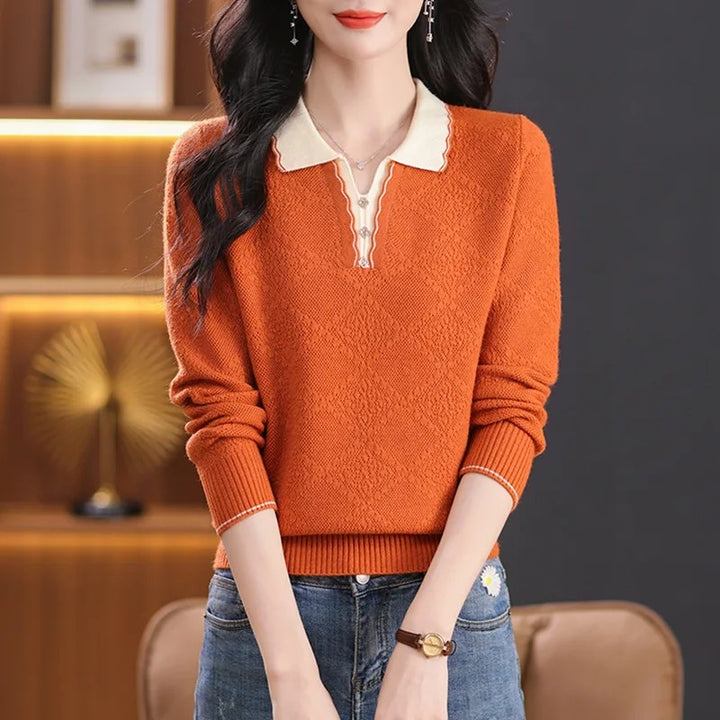 Odette Scallop Polo Sweater