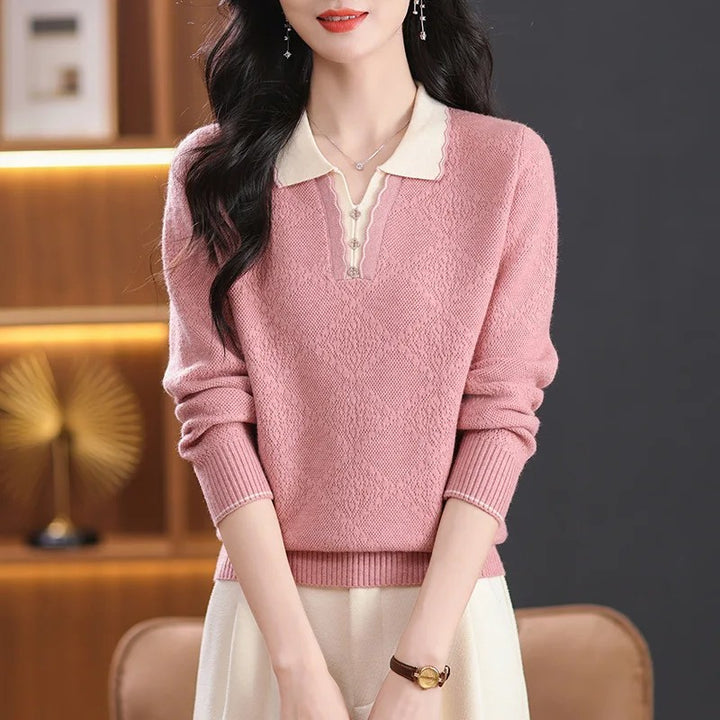 Odette Scallop Polo Sweater