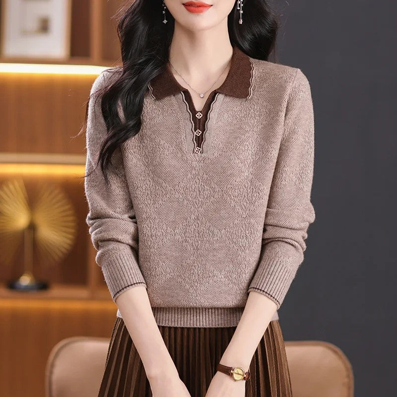 Odette Scallop Polo Sweater