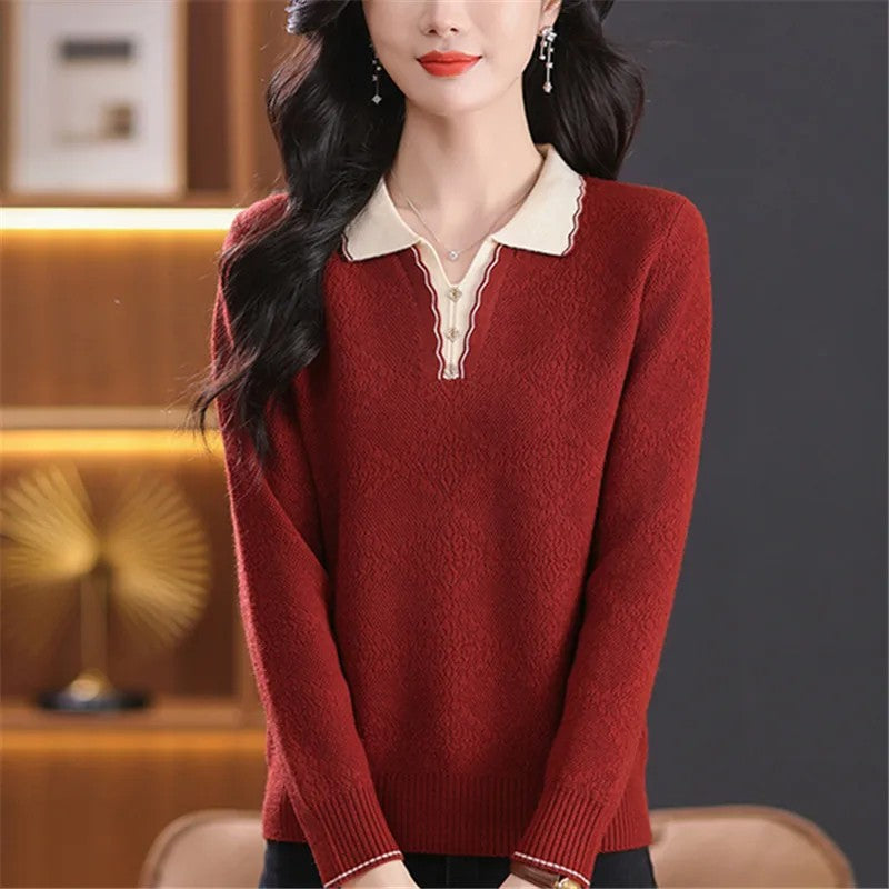 Odette Scallop Polo Sweater