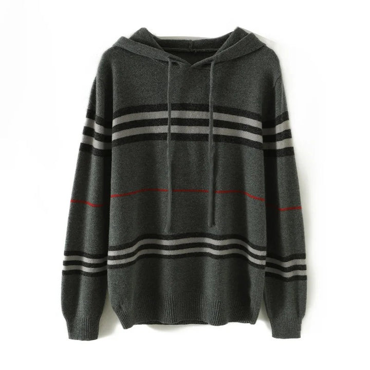 Halston Striped Wool Hoodie
