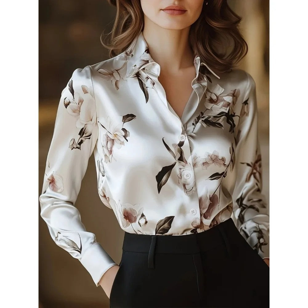 Miravel Floral Satin Blouse