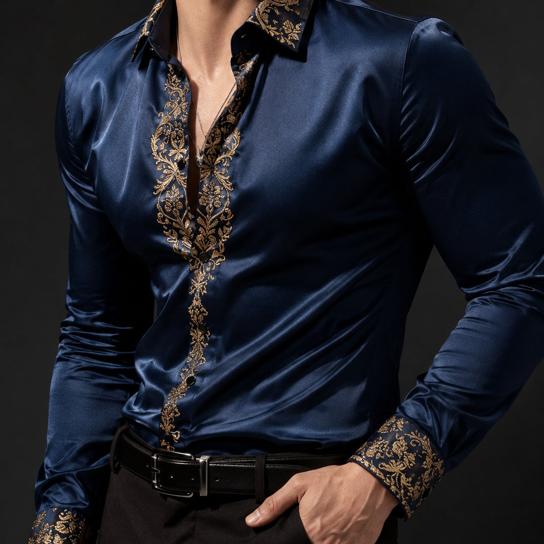 Damasco Baroque-Trim Party Shirt — ce_studio_01