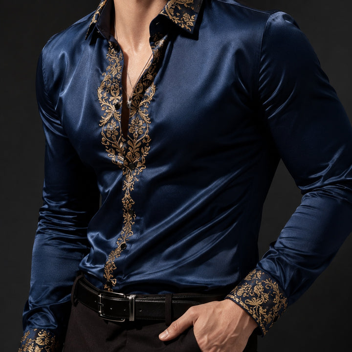 Damasco Baroque-Trim Party Shirt — ce_studio_01