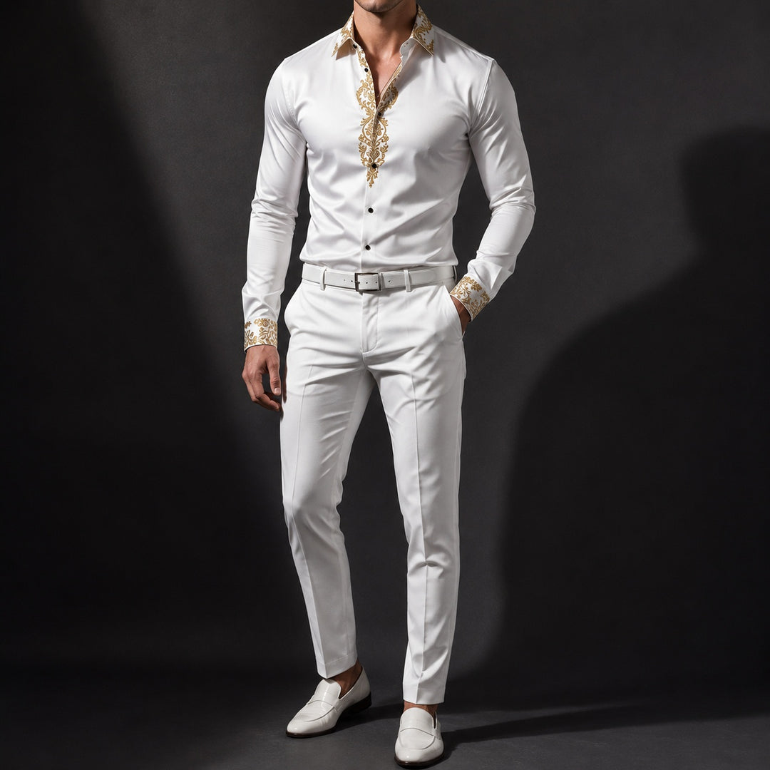 Damasco Baroque-Trim Party Shirt — ce_studio_01