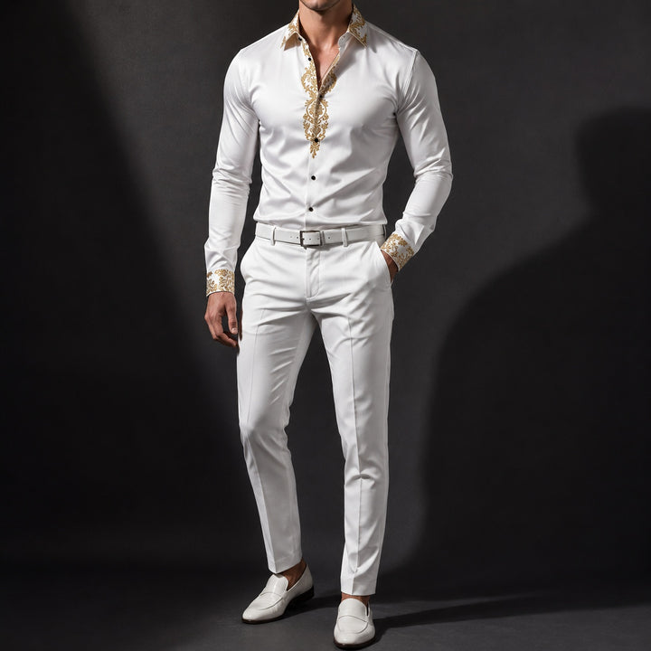 Damasco Baroque-Trim Party Shirt — ce_studio_01