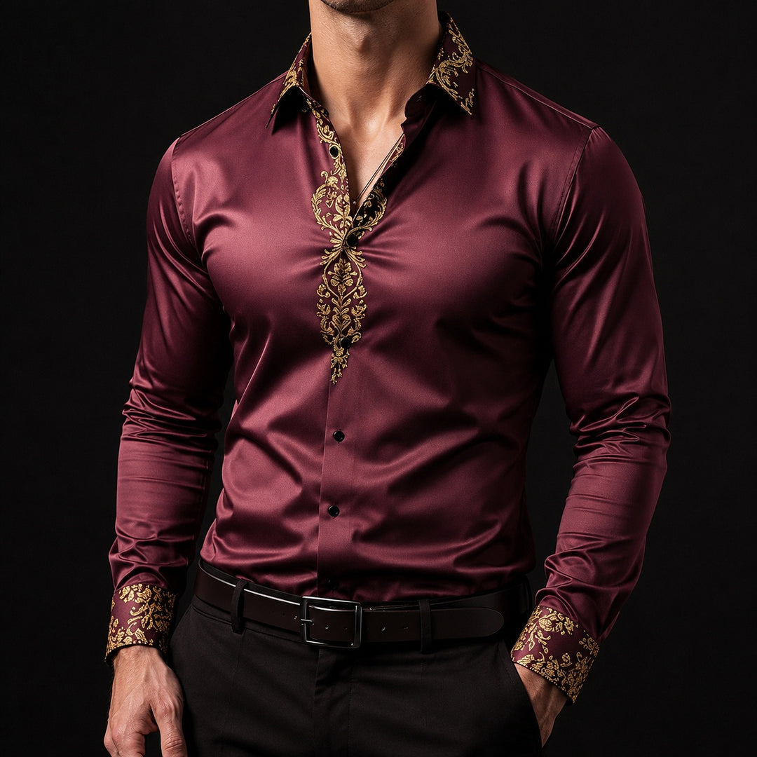 Damasco Baroque-Trim Party Shirt — ce_studio_01