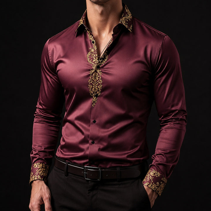 Damasco Baroque-Trim Party Shirt — ce_studio_01