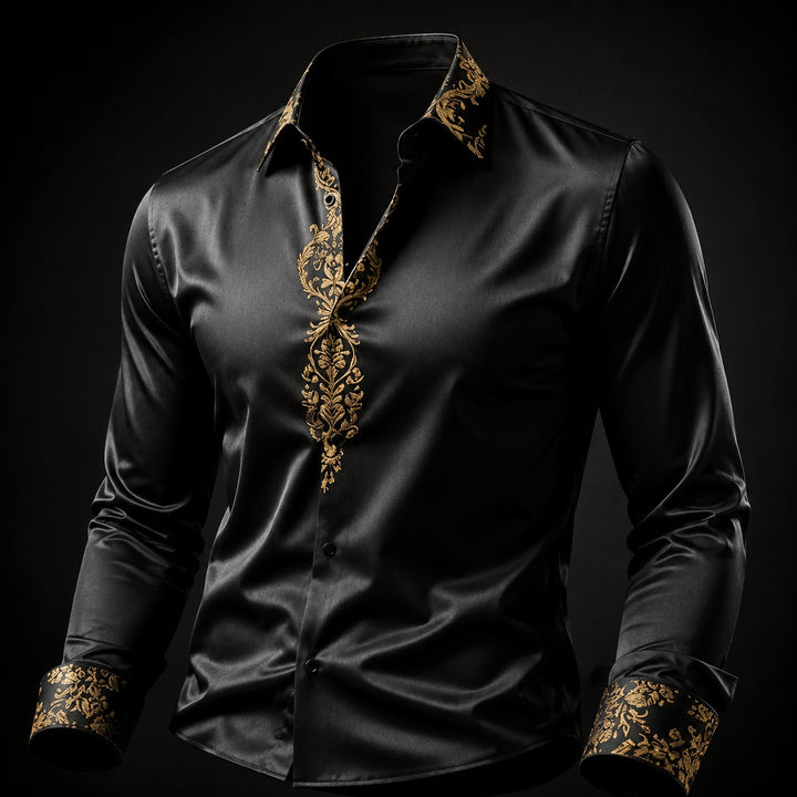 Damasco Baroque-Trim Party Shirt — ce_metastatic_04