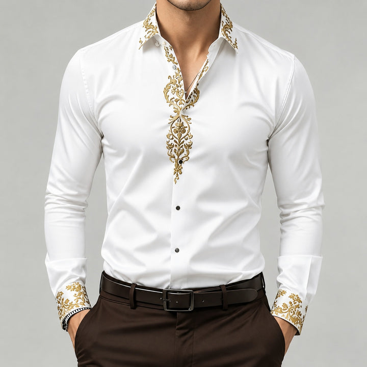 Damasco Baroque-Trim Party Shirt — ce_pivot_front_01